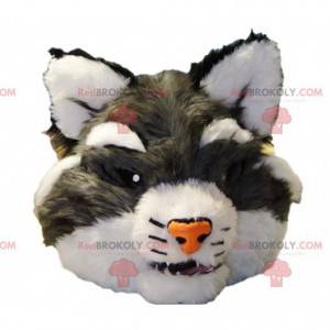 Gray wild cat mascot head - Redbrokoly.com