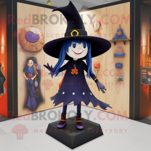 Navy Witch'S Hat mascot costume character dressed with a Leggings and Keychains