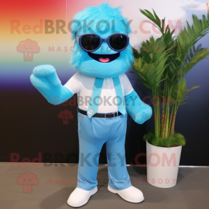 Cyan Rainbow maskot kostyme...