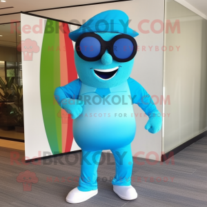 Cyan Rainbow maskot kostyme...