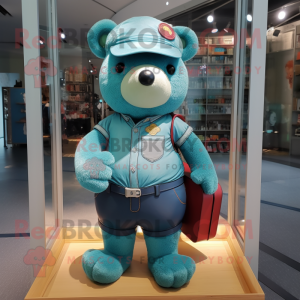 Postava maskota Teal Teddy...