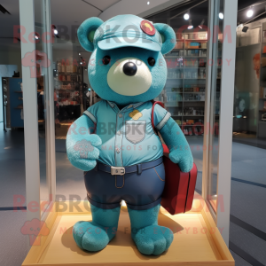 Teal Teddy Bear maskot...