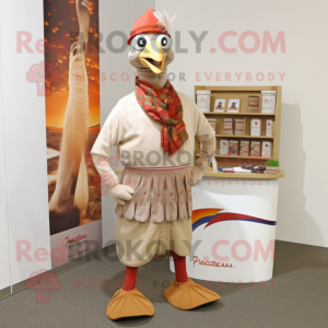Tan Pheasant mascot costume character dressed with a Joggers and Shawls