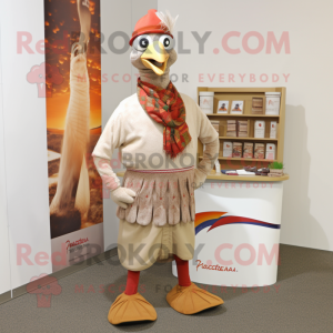 Tan Pheasant maskot kostym...