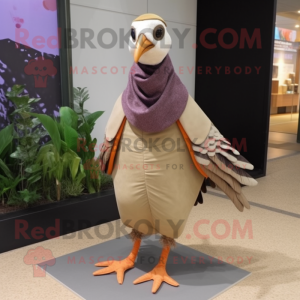 Tan Pheasant maskot kostume...