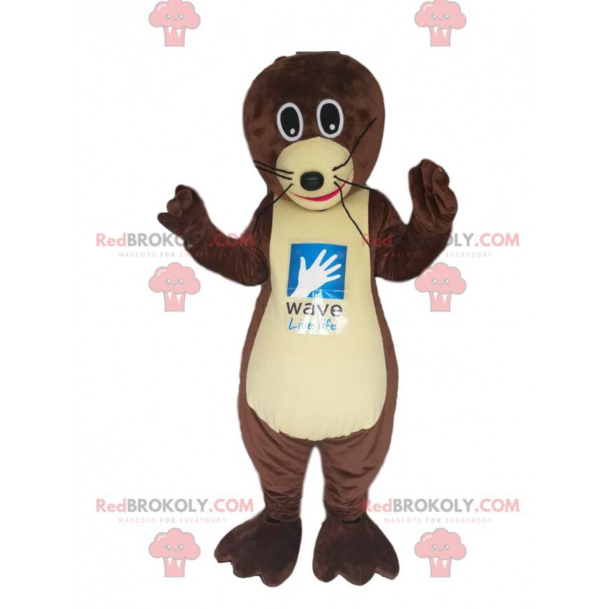 Mascote lontra marrom com grandes olhos negros! - Redbrokoly.com Mascote lontra marrom com grandes olhos negros! - Redbrokoly.com