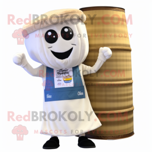 Cream Soda Can mascot costume character dressed with a Cargo Pants and Shawls