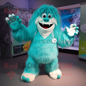 Turquoise Yeti mascotte...