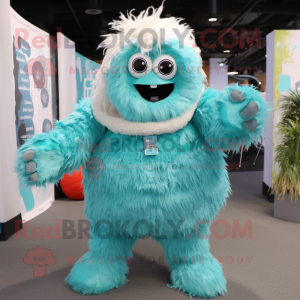 Turquoise Yeti mascotte...