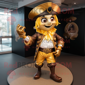 Guld pirat maskot kostume...