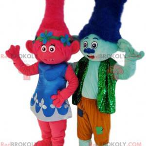 Fuchsia and blue little ogres mascot duo - Redbrokoly.com