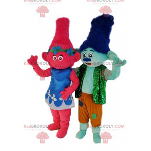 Fuchsia og blå lille ogres maskot duo - Redbrokoly.com