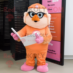 Oransje Rosa maskot drakt...