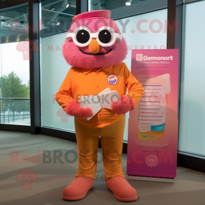 Orange-rosa Maskottchen...