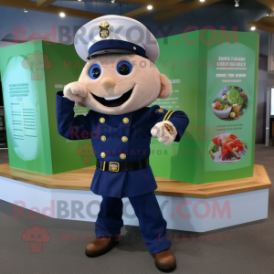 Navy Pepper mascot costume character dressed with a Chinos and Digital watches