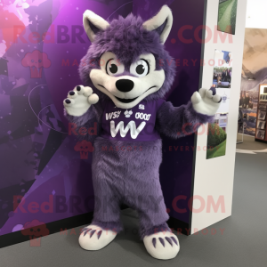 Purple Say Wolf maskotdräkt...