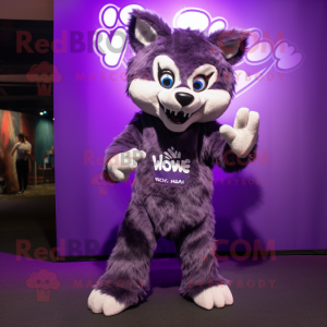 Purple Say Wolf maskot...