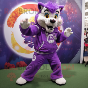 Purple Say Wolf maskot...