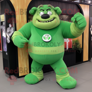 Groene Strongman mascotte...