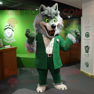 Green Wolf maskot kostyme...