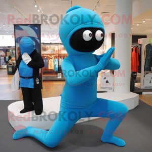 Cyan Ninja mascotte kostuum...