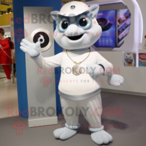 Silver Bracelet mascot costume character dressed with a Chinos and Rings
