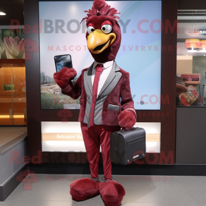 Maroon Emu mascotte kostuum...