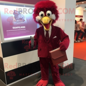 Maroon Emu mascotte kostuum...