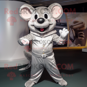 Silver Mouse maskot kostym...