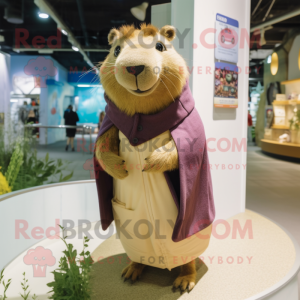 Tan Capybara maskot kostume...