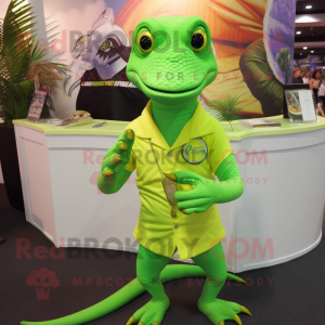 Lime Green Lizard mascotte...