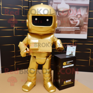 Gold Commando maskot kostym...