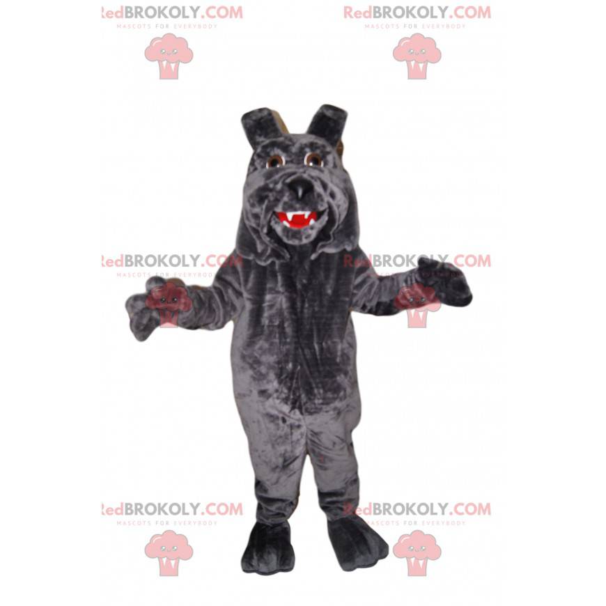 Mascote cão cinzento com lábios grandes - Redbrokoly.com Mascote cão cinzento com lábios grandes - Redbrokoly.com