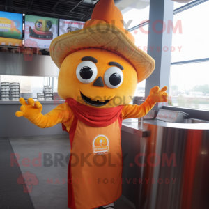 Orange Tacos maskot drakt...