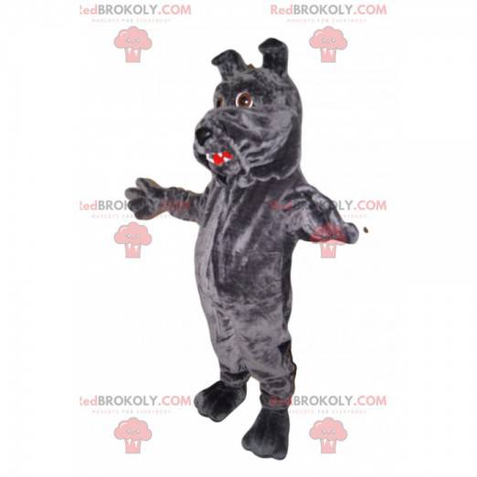 Grå hundemaskot med store lepper - Redbrokoly.com