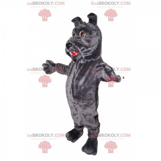 Mascotte de chien gris avec de grandes babines - Redbrokoly.com