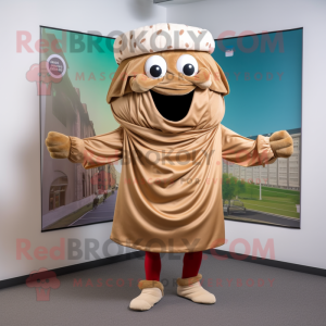 Tan Lasagna mascot costume character dressed with a Chinos and Headbands
