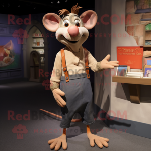 Tan Ratatouille mascot costume character dressed with a Jeans and Cummerbunds