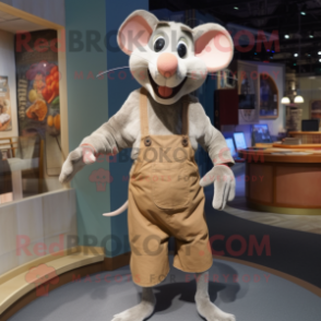 Tan Ratatouille mascot costume character dressed with a Jeans and Cummerbunds