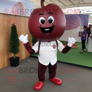 Maroon Apple maskot kostume...