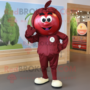 Rödbrun Apple maskot kostym...