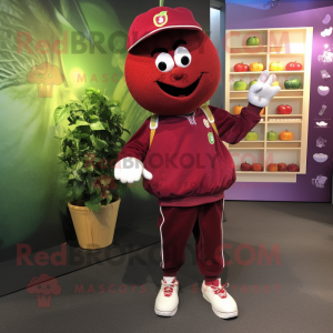 Maroon Apple maskot kostume...