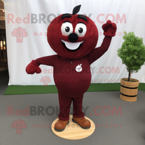 Rödbrun Apple maskot kostym...