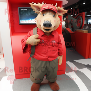 Red Wild Boar maskot...