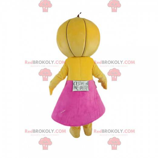 Mascote de melão com saia fúcsia - Redbrokoly.com