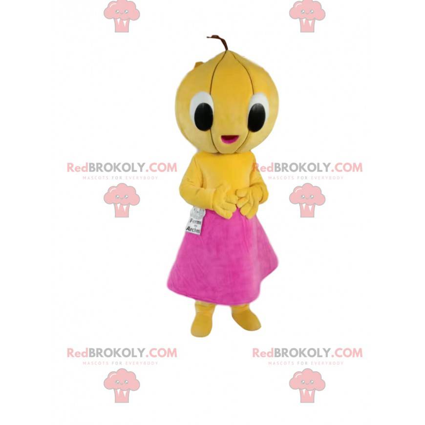 Melon mascot with a fuchsia skirt - Redbrokoly.com