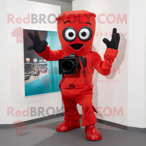 Rød kamera maskot kostume...