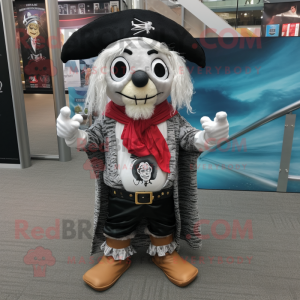 Silver Pirate maskot kostym...