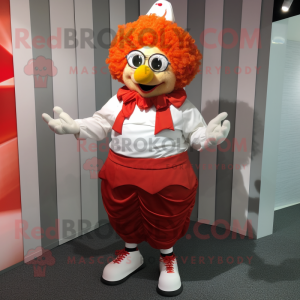 nan Fried Chicken mascot costume character dressed with a Capri Pants and Rings
