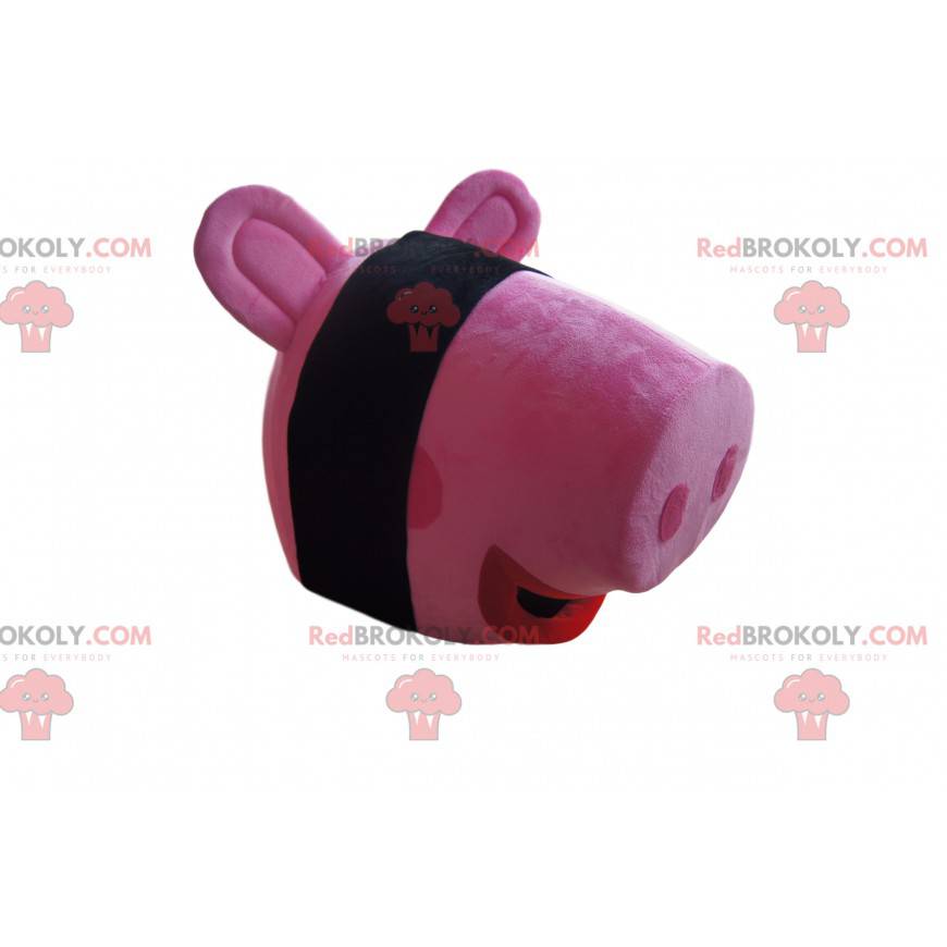 Rosa Schweinemaskottchenkopf - Redbrokoly.com